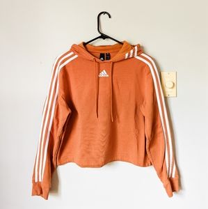 Adidas Orange Cropped Hoodie (Size M)
